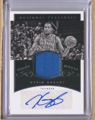 Kevin Durant Nm - Kd 2014 - 15 National Treasures Night Moves Jersey Auto 15/25