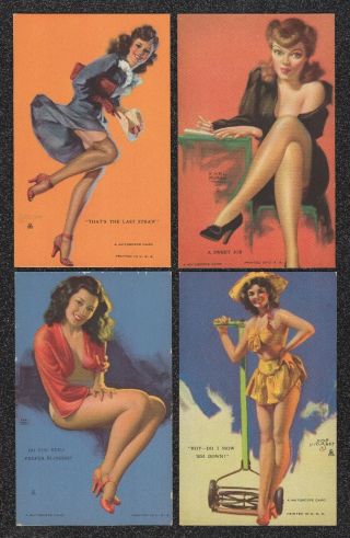 Lqqk 4 Vintage 1940s Risque Mutoscope Pin - Up Arcade Cards 7