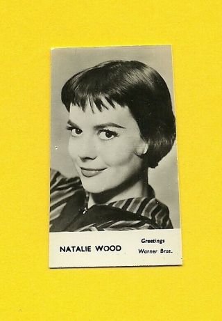 Natalie Wood Vintage 1960 Movie Film Star British Fpf Card
