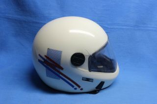 Vintage White Motorcycle Full Face Helmet B12 Dot