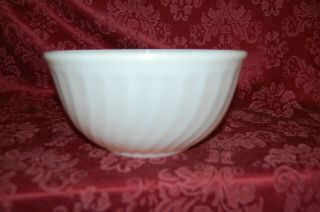 Vintage Fire King White Opal Swirl Bowl 8 " Nesting Mixing Bowl Milk Glass
