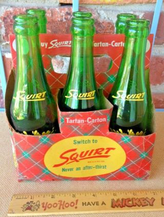 Vintage 1953 Atlanta Paper Squirt Never An After Thirst Tartan - Carton Six Pack