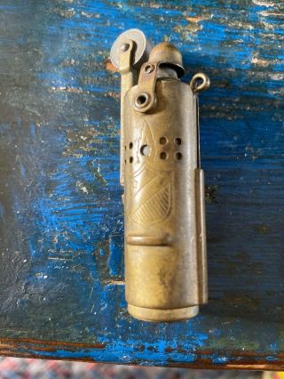 Vintage Lift Arm Antique Metal Pocket Cigarette Lighter