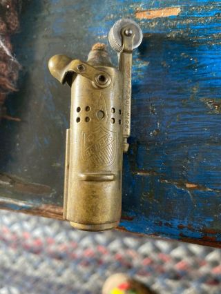 Vintage Lift Arm Antique Metal Pocket Cigarette Lighter 3