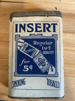 Rare John Weisert Insert Smoking Tobacco Tin Pipe And Cigarette Paper Label