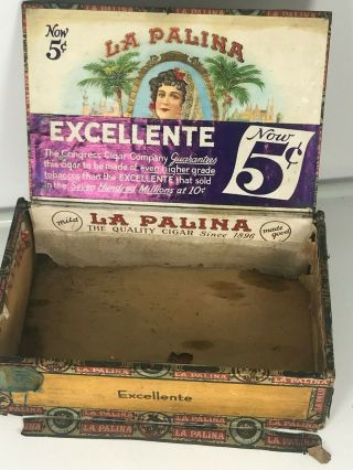 Vintage Cigar Box La Palina 8x5x2.  5