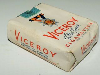 OLD VINTAGE VICEROY CIGARETTE TOBACCO FILTER TIPPED EMPTY PACK ADVERTISING 3