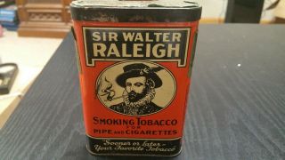 Vintage Sir Walter Raleigh Tobacco Pocket Tin With Stamp