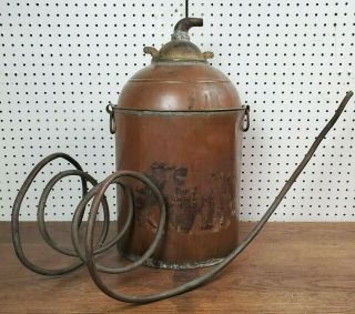 Antique Copper Moonshine Whiskey Still with Coil Great Patina 2 2