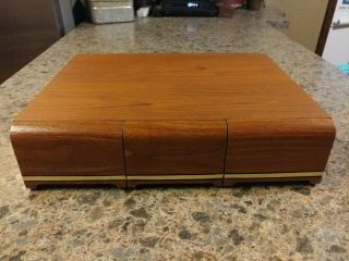 Vintage 3 Drawer 42 Audio Cassette Tape Storage Holder Organizer Faux Wood