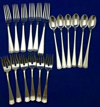 Gorham Etruscan Sterling Silver Set Of 18 Forks And Spoons 624 Grams