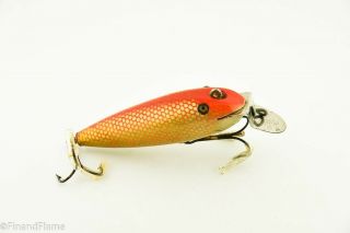 Vintage Creek Chub Wiggler 100 Minnow Antique Fishing Lure Rare Goldfish Jt01