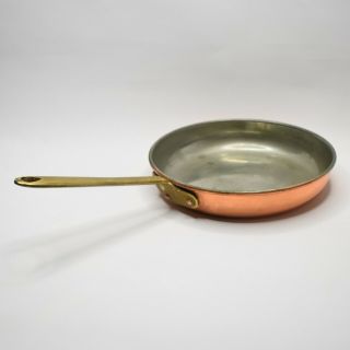 Vintage Corpal Copper Tin Lined 8 " Frying Pan Brass Handle Portugal
