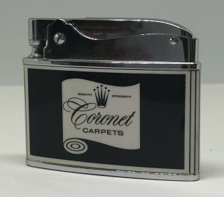Vintage Warco Advertising Cigarette Lighter Coronet Carpets