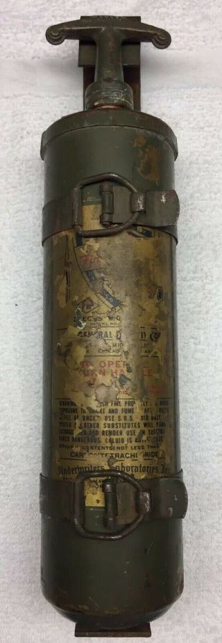 Vintage Copper Fire Extinguisher With Wall Bracket