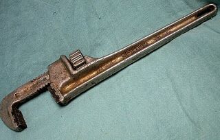 Vintage Schick Us Made 14 " Inch Aluminum Pipe Wrench Steel Jaws Sf Alcoa