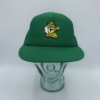 Vintage Oregon Ducks Donald Mascot Mesh Snapback Trucker Hat Cap