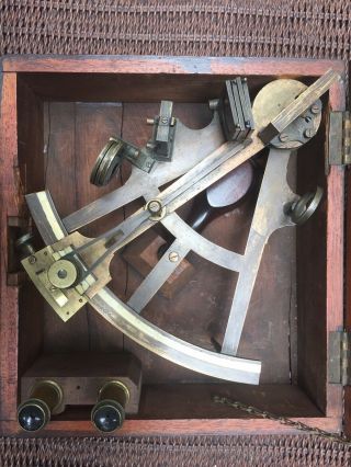 19th Century Solid Brass Ships Sextant - McDonald,  Scotland - All 2