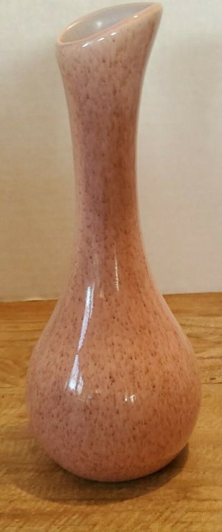 Vintage Red Wing Art Pottery Bud Vase Speckled Zephyr Pink Fleck 433 3