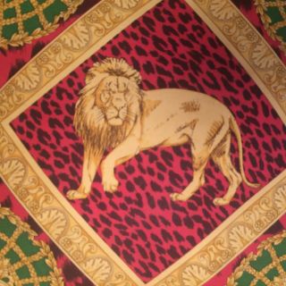 RARE Gianni Versace pillow Made in Italy silk lion tiger cheetah print 3