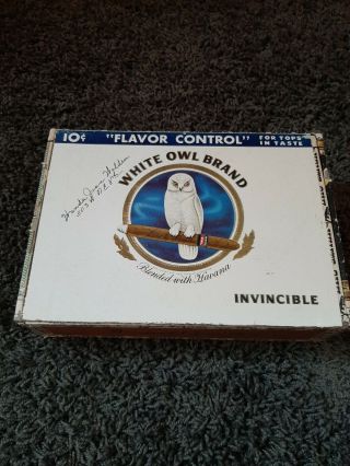 VINTAGE WHITE OWL Invincible.  10 Cent CIGAR BOX VERY LOOK 3