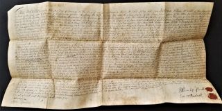 1755 antique colonial LAND DEED Wm McCASLAND leacock lancaster pa MAKEY 2