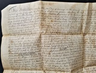 1755 antique colonial LAND DEED Wm McCASLAND leacock lancaster pa MAKEY 3