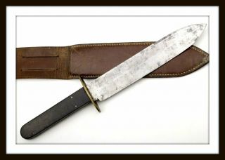 Antique English Fighting Bowie Knife " Hill,  Sheffield " For American Civil War