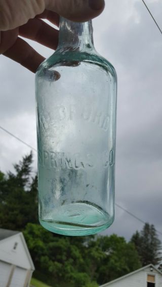Antique Mineral Water Bottle Lite Blue / Aqua Bedford Springs Co.  Bedford Pa.