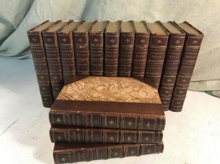 Charles Dickens Antique Leather Bound Books David Copperfield Literature