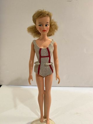 Vintage Ideal Blonde Misty (tammy Family) Doll W/silver Swimsuit