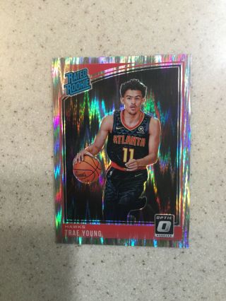 2018 - 19 Trae Young Optic Rated Rookie Shock Prizm Rc 198 Refractor