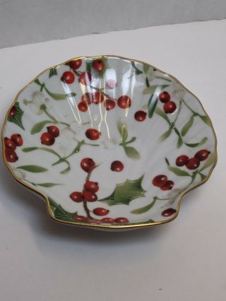 Antique Vintage Limoges France Seashell Trinket Dish Bowl Gold Rim China