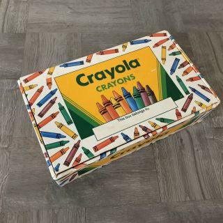 Vintage Crayola Crayons School Storage Cardboard Box 1990 