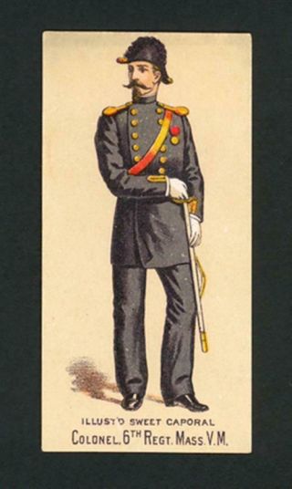 Colonel,  6th Regt.  Mass.  V.  M.  1888 N224 Kinney Bros.  Military Series - Nm - Mt