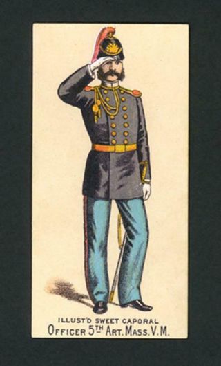 Officer,  5th Art.  Mass.  V.  M.  1888 N224 Kinney Bros.  Military Series - Nm - Mt