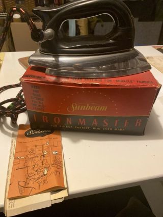 Vintage Sunbeam Dry Iron Ironmaster Model A - 9 In 50 