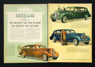 1938 Cadillac Advertisement La Salle Fleetwood Sixteen Vintage 2 Page Print Ad