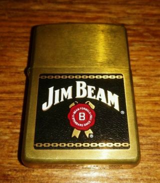 Vintage Zippo Brass Lighter Jim Beam Niagara Falls Ont
