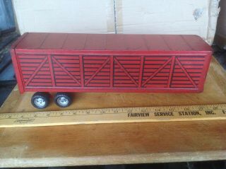 Vintage Ertl Livestock Trailer Farm Toy Collectible Pressed Steel Great Patina