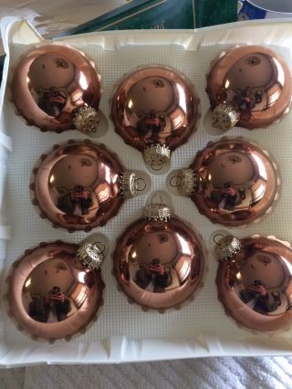 Vintage Box Of 8 Glass Ball Christmas Ornaments Christmas By Krebs