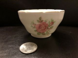 Vintage Royal Adderley England Fine Bone China Sugar Bowl With Pink Rose