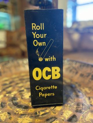 ANTIQUE ROLL YOUR OWN WITH OCB CIGARETTE PAPERS ADVERTISING STORE DISPLAY RACK 2