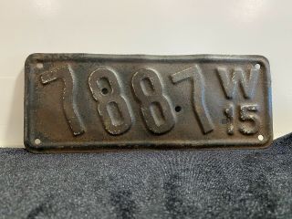 Rare Antique Vintage 1915 Wisconsin Motorcycle License Plate Tag Harley Indian