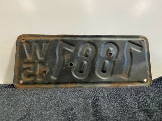 RARE Antique Vintage 1915 Wisconsin Motorcycle License Plate Tag Harley Indian 2