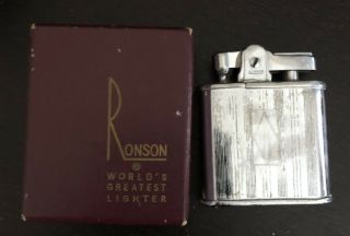 Vintage Ronson Whirlwind Silver 1950s Cigarette / Cigar Lighter