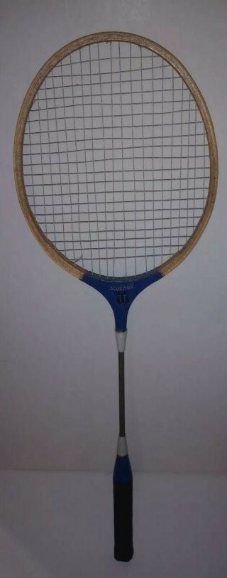 Vintage Scorpion Badminton Racquet Racket Wood & Steel