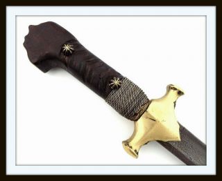 Antique Polish Karabela Konchar Shamshir Sword With Layered Damascus Steel Blade