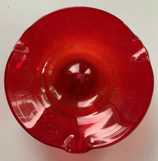 Vintage Red Glass Ash Tray