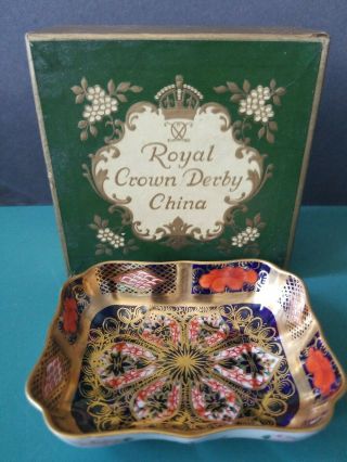 Vintage Royal Crown Derby Old Imari 1128 Tray/trinket Dish
